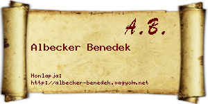 Albecker Benedek névjegykártya